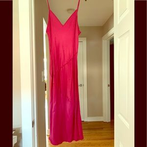 Luscious pink Anthropologie sateen slip dress